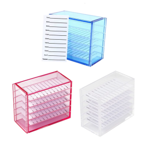 5 Layers Acrylic Clear False Eyelash Organizer CaseCosmetic Makeup Storage Box for Grafting Lash Extension Eyelash Box