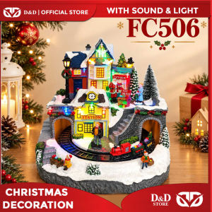 FC506 Christmas Village Gift Shop and Train Station  with sounds and lights