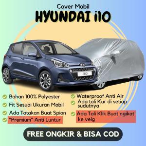 Cover Mobil HYUNDAI GRAND i10 Premium Bahan 100% Polyester Anti Luntur aman Untuk Mobil Putih