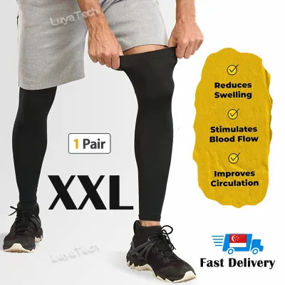Full Leg Compression Sleeves Long Knee Stabilizer Thigh Brace Support for Meniscus Tear ACL MCL Arthritis Joint Pain Relief Running Cycling Soccer Basketball Unisex