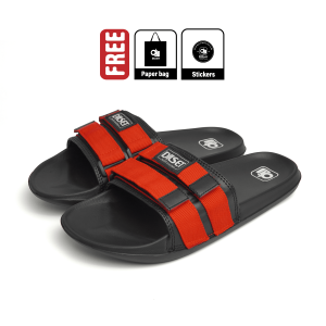 Dilset - Kaisi Red | Sandal Slop Velcro | Sandal Slide | Sandal Slide Pria Wanita | Sandal Original