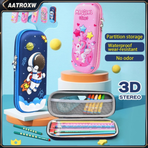 【COD】Stationery Student Pencil Case 3D Unicorn Mermaid Dinosaur Astronaut Design Hard Pencil Bag For Kids Fashion Aatroxw