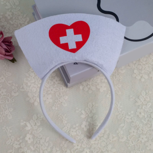 Delicate Halloween Nurse Hat Hair Hoop Headbands Hair Bands Party Decoration for Girls and Womens Photo Props