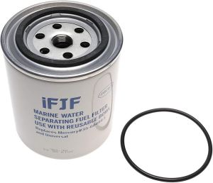 iFJF S3213 Fuel Water Separating Filter  S3214 10 Micron Marine 35-60494-1 35-809097 3/8 Inch NPT Port for Outboard Motor Mercury