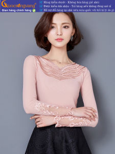 Áo thun nữ hai lớp dài tay cổ ren GLA253 Cuocsongvang