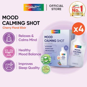 (Exp Sep27) Holistic Way Bio-Elixir Mood Calming Shot – For Better Sleep Relaxation Calm Mood Emotional Balance & Stress Relief with GABA L-Theanine Magnesium Herbal Extracts —  Halal | Vegan (15 Liquid Sachets x 30ml per box)