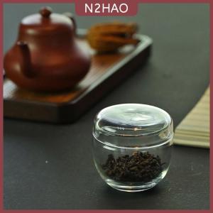 N2HAO  Nhỏ lọ thủy tinh với nắp đường container chai nhà bếp lưu trữ lọ thủy tinh trong suốt mini trà lưu trữ chai