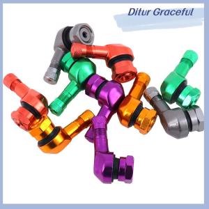 Ditur 2 x CNC motorcycle 90 degree angle wheel tire stem tubeless valve aluminum