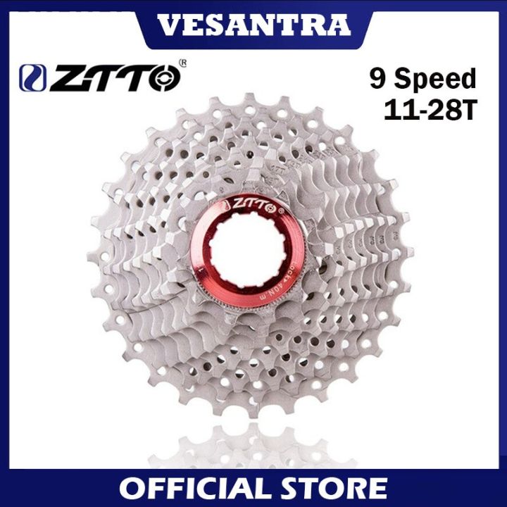 ZTTO Sprocket 9 Speed 11 28T Silver Gear Cassette Roadbike Seli