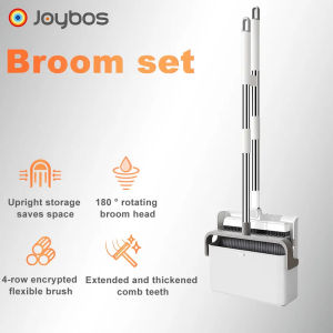 Joybos Foldable Broom and Dustpan Set Household Cleaning Extendable Suit Multifunction Dustless Floor Squeegee Brush Soft Comb Teeth dustpan and broom set