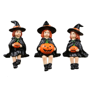 Halloween Kiểu dáng thiết lập của 3 nhựa Phù Thủy bí ngô kháng thời tiết đồ trang trí ngoài trời cho giá sách và chậu
