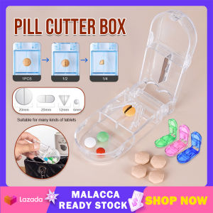 Medicine Cutter Pill Cutter Box Pemotong Ubat Tablet Splitter Case Portable Pill Cutter Medicine Separator Compartment Box 切药盒