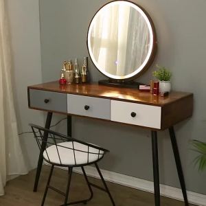 LZD  Bàn Trang Điểm Phong Cách Bắc Âu Bằng Gỗ Rắn Nổi Tiếng Trên Mạng ins Bàn Trang Điểm Hiện Đại Và Đơn Giản Phòng Ngủ Có Ánh Sáng Bổ Sung Bàn Trang Điểm