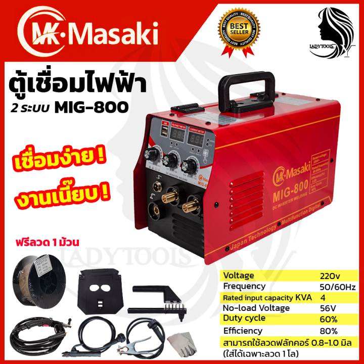 ignus - 🔥🏃♂️ ignus road runners... MASAKI ตู้เชื่อม MIG ไม่ใช้แก๊ส CO2 รุ่น MIG-800 !! แถม ลวด 0.8 ขนาด 0. ...