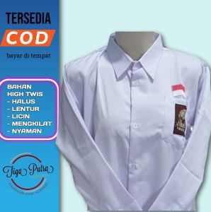 Baju Putih Lengan Panjang Seragam Sekolah SMA/SMK matterial HIGH TWIS