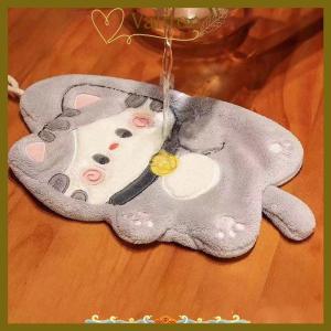 [Valitoo] ผ้าขนหนูเช็ดมือรูปแมวน่ารักผ้าเช็ดทำความสะอาดห้องครัวแห้งเร็วผ้ากำมะหยี่ลายการ์ตูนสัตว์ที่แขวนอยู่ในห้องน้ำ