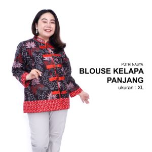 Atasan Batik Blouse Big Size Wanita Lengkap S-M-L-XL-XXL-3L-4L-5L Model Blus Jumbo Seragam Batik / Atasan Big Size / Blus Batik Jumbo Kerja Wanita / Pakaian Kerja Jumbo Wanita Kantor