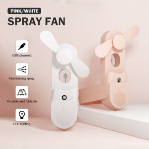 [Ready Stock] Mini Portable Handheld Spray Fan Kipas Usb Fan With Flashlight And Powerbank Strong Wind Cute Mini Fan Rechargeable Folding Kipas Tangan Bateri 風扇小型