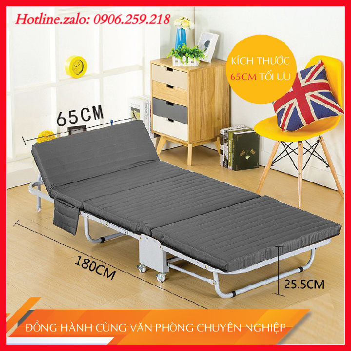 Giường xếp văn phòng thông minh gấp gọn có bánh xe di chuyển, giường ...