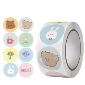 Bestella💗COD 500 PCS / 1 ROLL STIKER TERIMA KASIH / STICKER THANK YOU/Happy Birthday/Merry Christmas