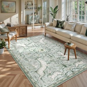 Vintage Animal World Living Room Rug Crystal Velvet Hotel B&B Decorative Carpet Dirt-Resistant Bedroom Bedside  Study Room Mat 复古动物世界客厅地毯 酒店民宿装饰毯 耐脏 卧室床边毯 书房地毯 FUNIANQI