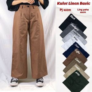 Kulot Linen M L XL XXL Highwaist - Cullote Pants | Wide Leg Cullotes | Celana Panjang Wanita clothes project