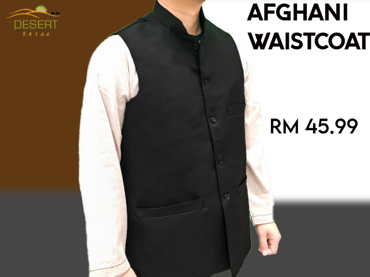 Afghani Waistcoat Formal Business Suit Vest Wedding Coat Wasket Kandahari Eid Lazada