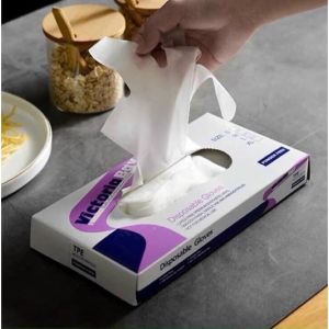 Găng Tay Cao Cấp Bằng Nhựa Pvc Trong Suốt Dùng Một Lần Tiện Dụng Hộp 100c.