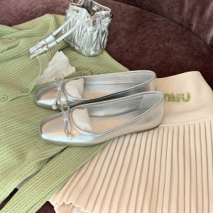 Giá khuyến mãi Grape Mom studiolee Cô Liz ~ Giày cao gót thanh lịch mũi nhọn có nơ không có lưng gót mỏng cho phụ nữ