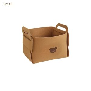 MEMGOUO Bear Storage Basket Foldable Felt Dirty Clothes Basket Sturdy Car Trunk Storage Organizer