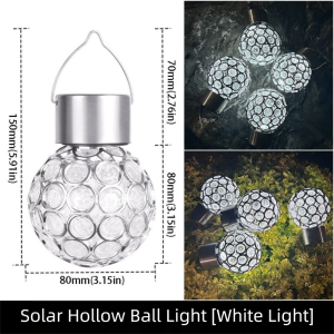 CHICKETTI Waterproof Solar Lights Motion Sensor Round Ball LED Lights Courtyard Crystal Ball Lanterns Garden