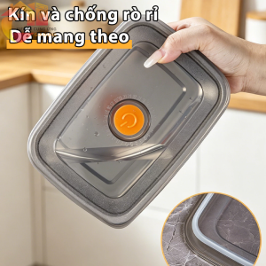 Hộp inox 304 đựng thực phẩm có nắp kín 1200ml/1500ml hộp bảo quản thực phẩm tiện dụng