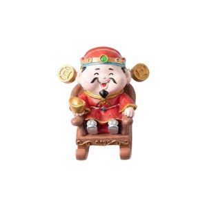 TEWUB Blessing Design God of Wealth Ornament Best Wishes Resin Fortune Decoration Cute Swingable Caishen Sculpture Decoration