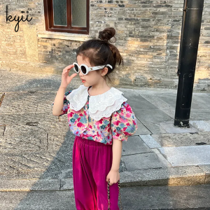 KYII Girl Summer children Korean shirt Versatile short sleeve Top kyii0006