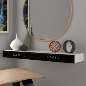 MEJA RIAS Rak Ambalan Dinding Double Laci Minimalis Tempel Melayang Tempat Penyimpanan Serbaguna Floating Shelves 80x20 cm Meja Dinding Laci Hias Tembok Kamar