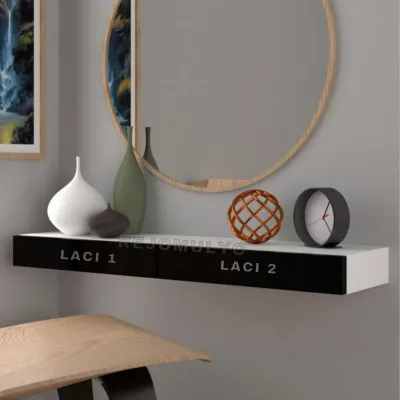 MEJA RIAS Rak Ambalan Dinding Double Laci Minimalis Tempel Melayang Tempat Penyimpanan Serbaguna Floating Shelves 80x20 cm Meja Dinding Laci Hias Tembok Kamar