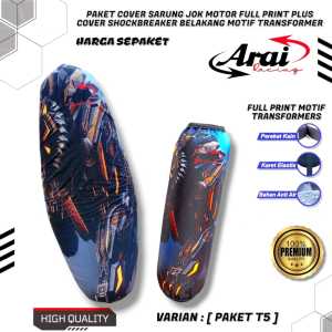 PAKET COVER JOK MOTOR FULL PRINT ANTI CAKARAN KUCING ANTI AIR WATERPROOF PLUS COVER SHOCKBREAKER BELAKANG MOTIF TRANSFORMERS UKURAN STANDAR UNIVERSAL BEAT MIO VARIO SCOOPY GENIO SPACY MIO J MIO SOUL DLL