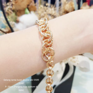 Deux - Gelang Bulat Double Ukir (Panjang Bisa di Custom)