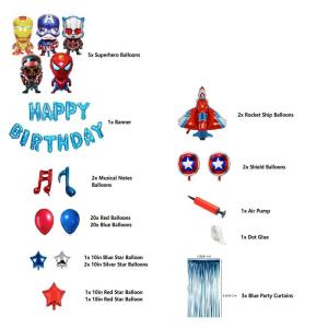 74pcs Avenger Superheros Theme happy birthday decoration set foil balloons Children’s Birthday Party