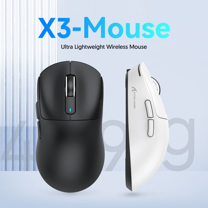 Attack Shark X3 Wireless Bluetooth Mouse 2.4Ghz Tri-Mode Connection ...