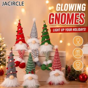Glowing Christmas Faceless Gnome Elf Doll Pendant Xmas Tree Ornament Home Decoration Kids Gift