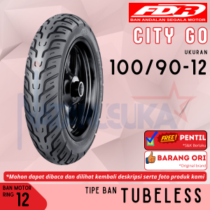 FDR Ban Motor City Go 100/90-12 Tubeless TL Ban Motor Metic Free Pentil