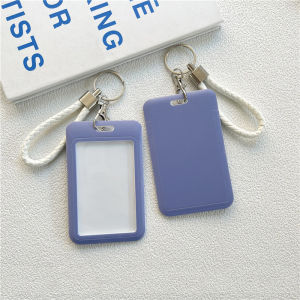 【READY STOCK】INS Style Macaron Solid Color Student Card Protective Cover Retractable Sliding Cover Card Holder Penutup Kad