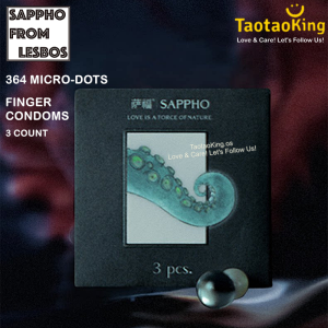 💜SAPPHO FROM LESBOS 364 Dots Finger Condom Ultra Thin Dotted Ultra Thin Finger Cots Kondom Jari TaotaoKing.os
