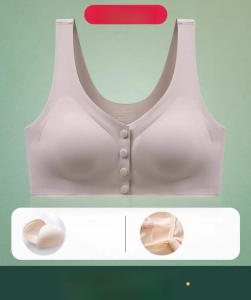 【Hot Sale  】 Women Plus Size Front Buckle Bras Wireless Comfort Underwear Push Up Breast Feeding Lingeire Thin 大码前排扣义乳文胸