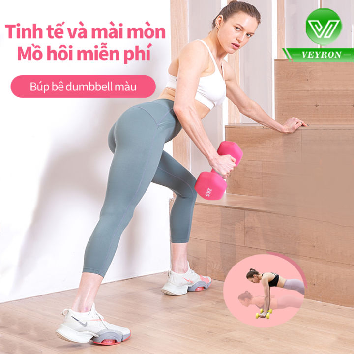 Tạ tay Mờ  cao su 2kg, 4kg, [Giá 1 CHIẾC] lõi gang đặc bọc cao su chống trơn trượt đổ mồ hôi mờ , tránh xước vỡ sàn tập yoga gym thể dục tại nhà，Gang bên trong  