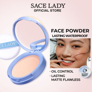 SACE LADY Waterproof Face Powder Oil Control Matte Long Lasting Setting Pressed Powder Face Makeup With Mirror