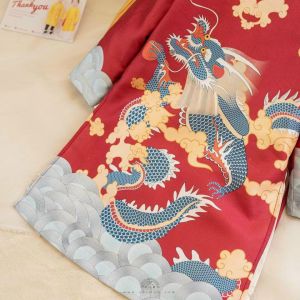 Áo Dài Tết Bé Trai Ivy Set Áo Dài Cách Tân May Sẵn Chất Liệu Lụa 1 Họa Tiết Sinh Động Đáng Yêu BT01