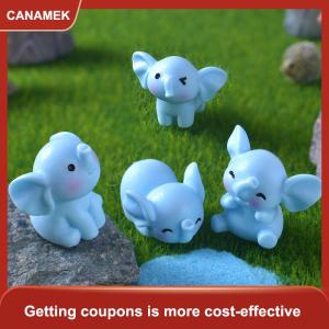 【CANAMEK 】 Cartoon Cute Blue Elephant Micro Landscape Desktop Decorative Ornaments Mini Elephant DIY Gadgets Home Figurines Statue