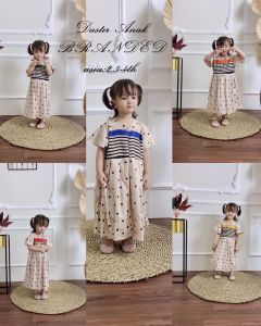 Midi Dress Anak motif branded dan terbaru matt rayon Daster wanita terbaru 2022 kekinian dress motif unik dress perempuan Anak terbaru 2022